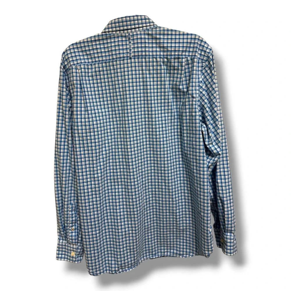 Banana Republic Blue White Gingham Button Down Shirt Mens XL Cotton Casual Soft